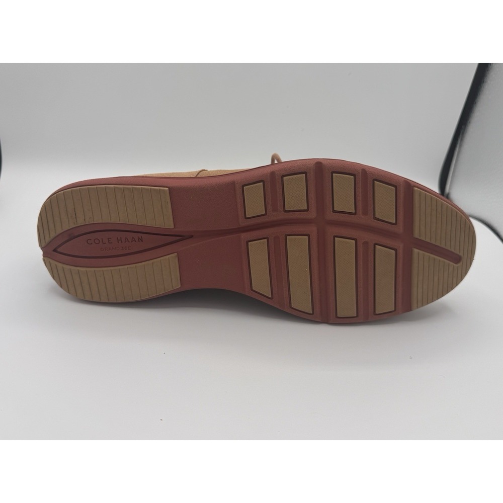 Cole Haan Original Grand Mens 11.5 M Tan Suede Oxford Shoes  Brick Red Sole - Picture 5 of 13